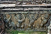 Angkor Thom - Terrace of the Elephants, high reliefs of garudas.